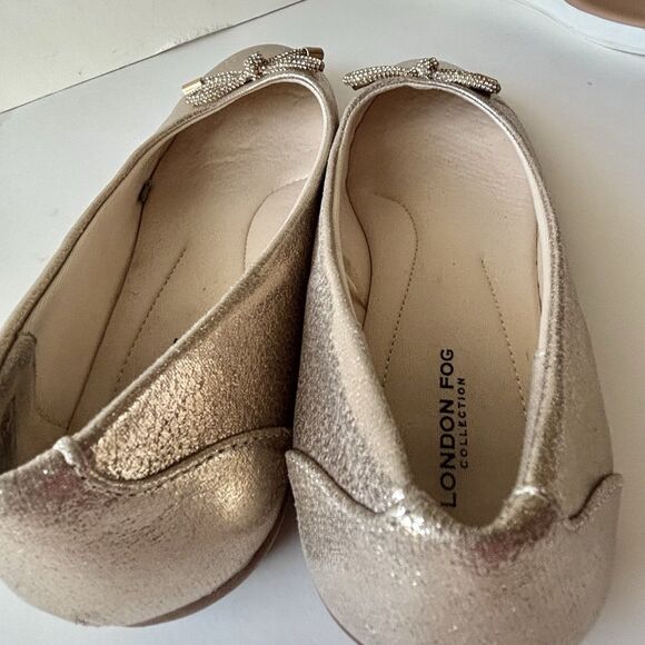 London Fog Ballerina Flats Gold Metallic Shoes Slip On NWOT - Picture 5 of 8